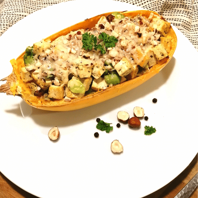 courge cuisiné avec du tofu